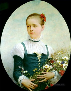 コネチカット州のエドナ・バーガーの肖像 1884年 ジュール・ジョゼフ・ルフェーブル Oil Paintings